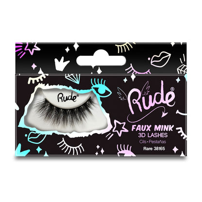 Essential Faux Mink 3D Lashes Rare False Eyelashes by Rude Cosmetics | Fleurcouture