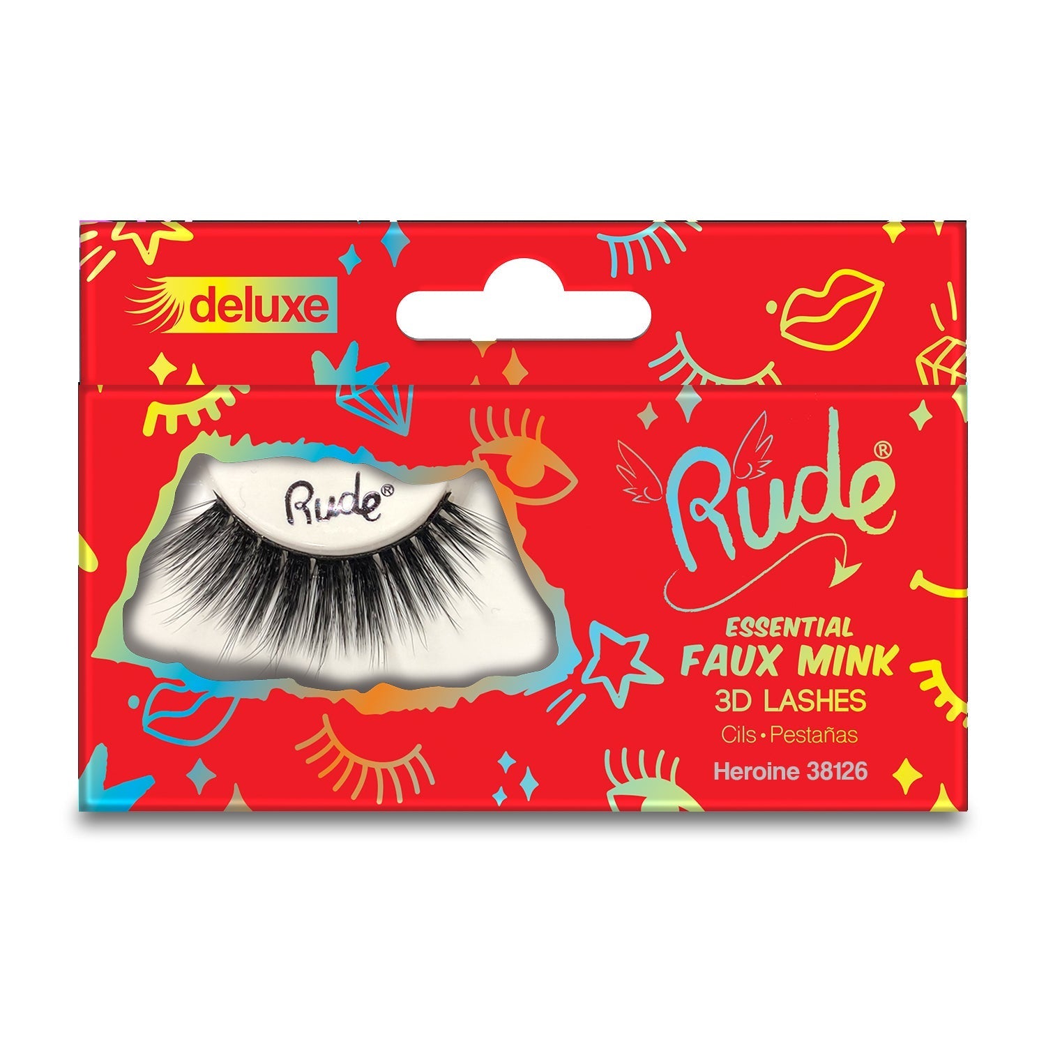 Essential Faux Mink Deluxe 3D Lashes Tabletop Display Set A, 108 pcs Wholesale Set by Rude Cosmetics | Fleurcouture