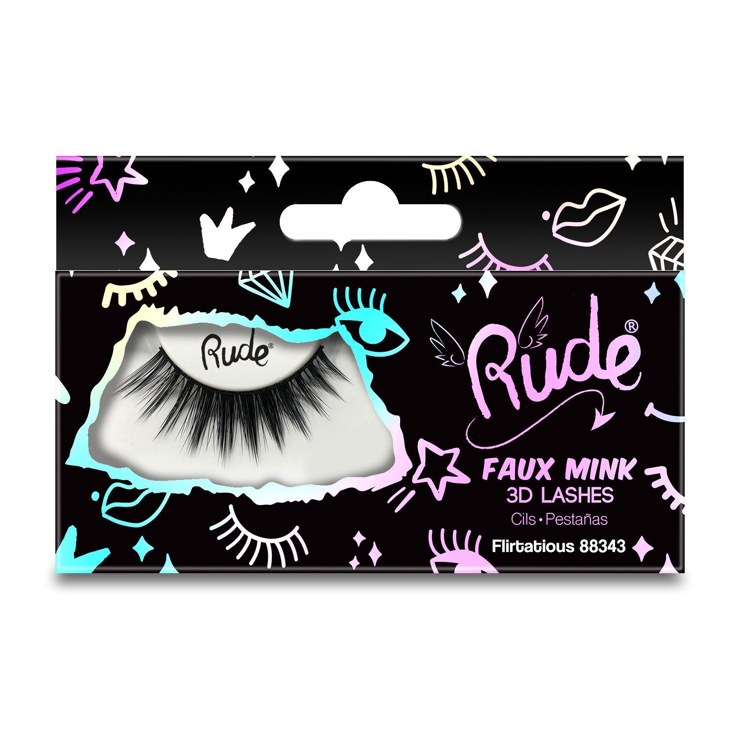 Essential Faux Mink Lashes Tabletop Display Set A, 102 pcs Wholesale Set by Rude Cosmetics | Fleurcouture