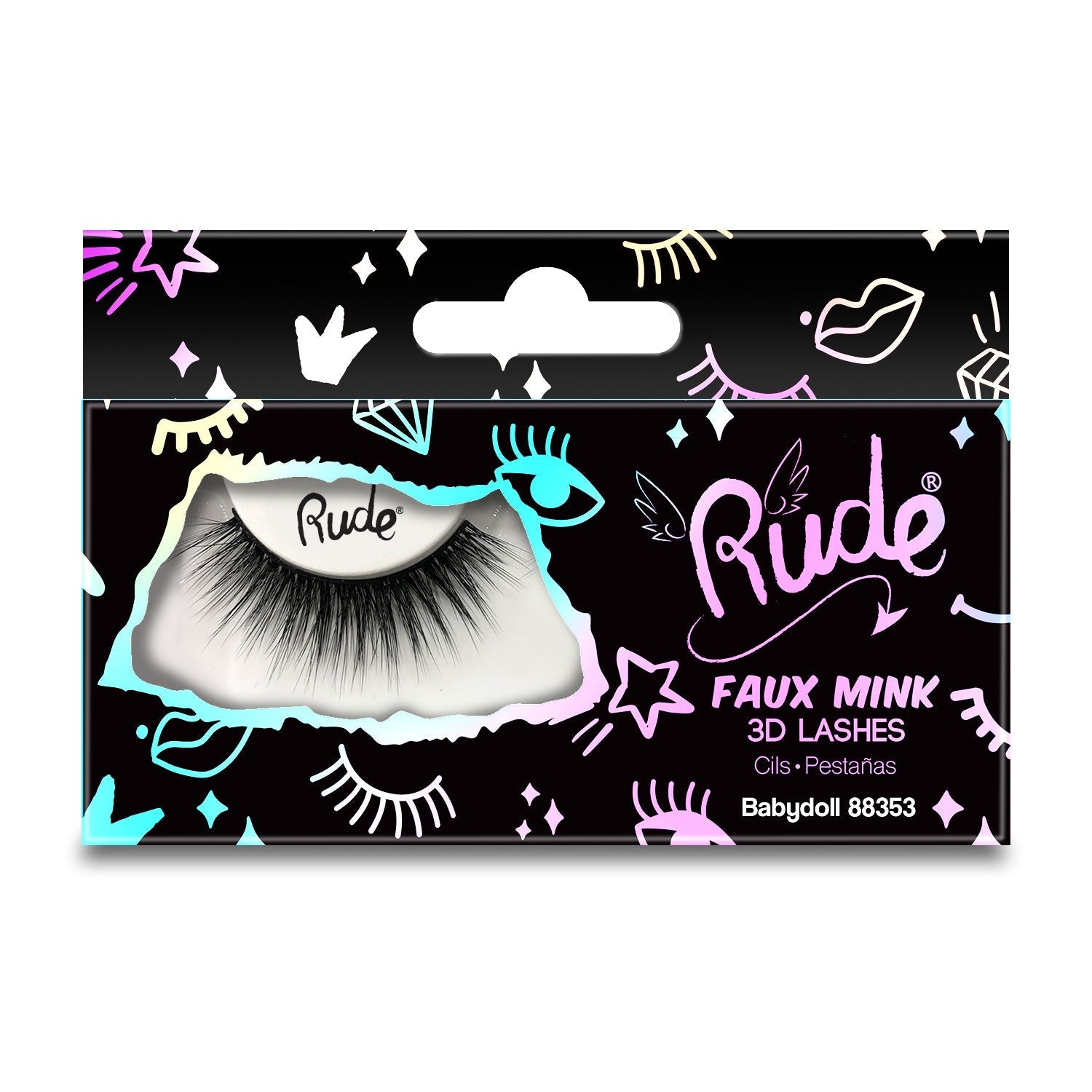 Essential Faux Mink Lashes Tabletop Display Set B, 108 pcs Wholesale Set by Rude Cosmetics | Fleurcouture