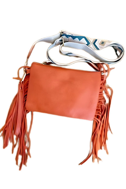 ETA 6/24 - Sedona Orange Fringe Crossbody Bag WS 640 Handbags by Nash Grey Wholesale | Fleurcouture