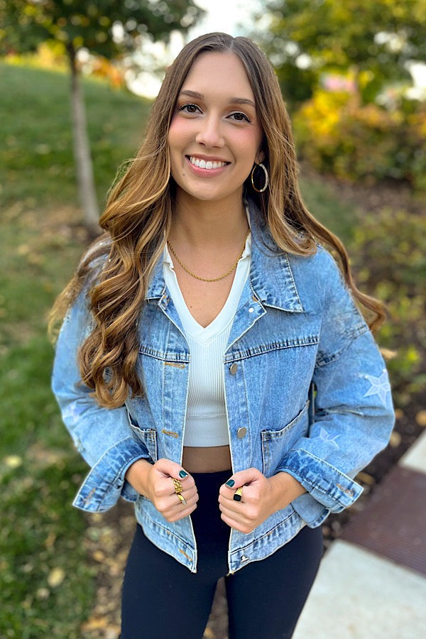 ETA 7/3 - Stella Oversized Denim Jacket 503 Other Outerwear by Nash Grey Wholesale | Fleurcouture