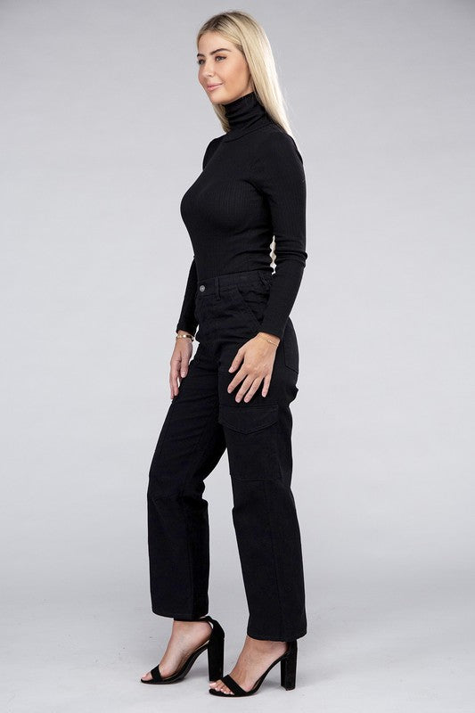 Everyday Wear Elastic-Waist Cargo Pants by Ambiance Apparel | Fleurcouture