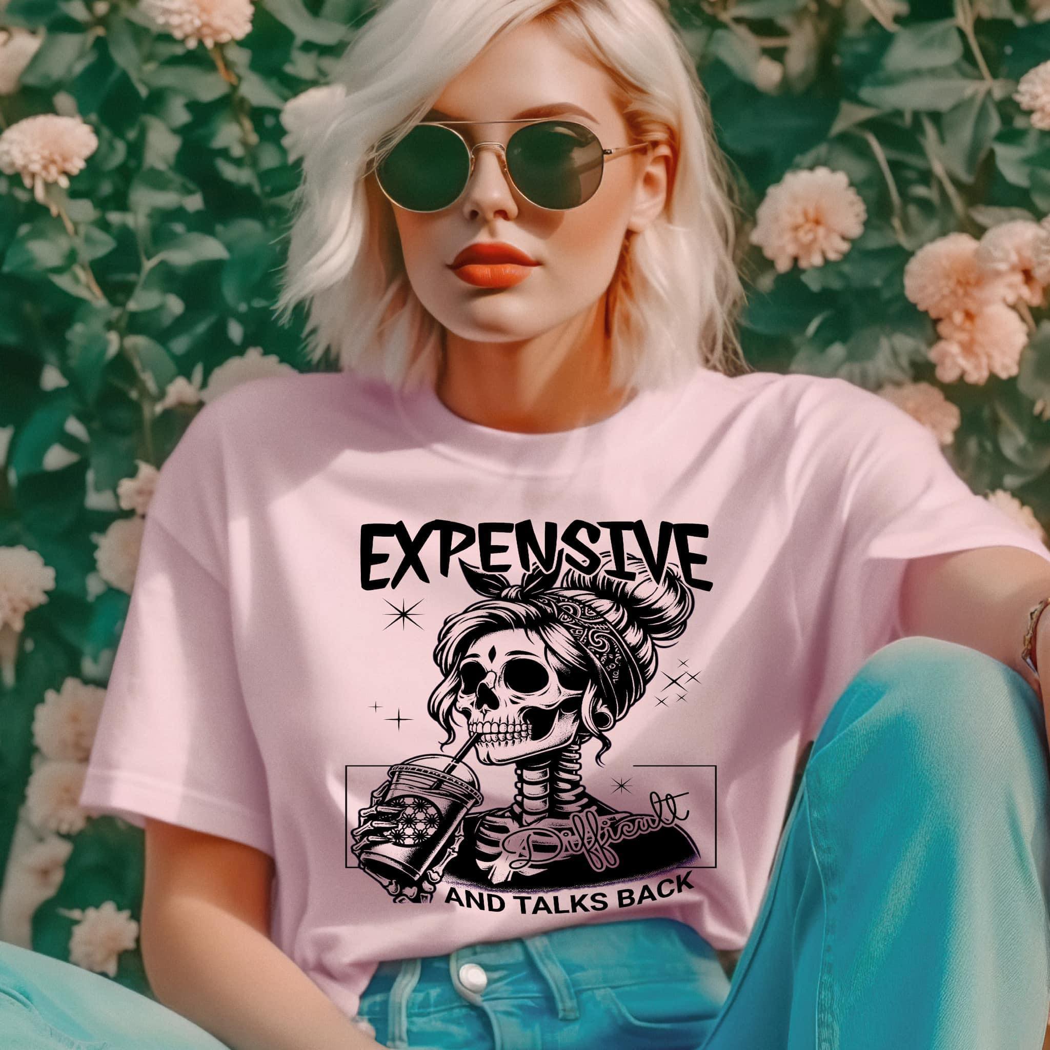 Expensive Difficult &amp; Talks Back Skeleton Graphic Tee by Gabreila Wholesale | Fleurcouture