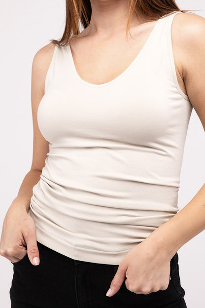 Front &amp; Back 2-Way V-Neck Seamless Tank