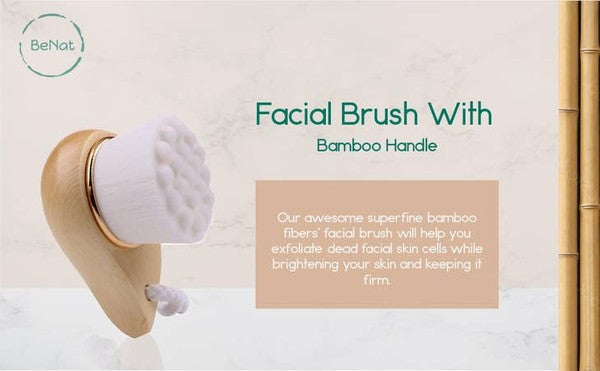 Facial Brush Bamboo Handle As shown One Size by BeNat | Fleurcouture