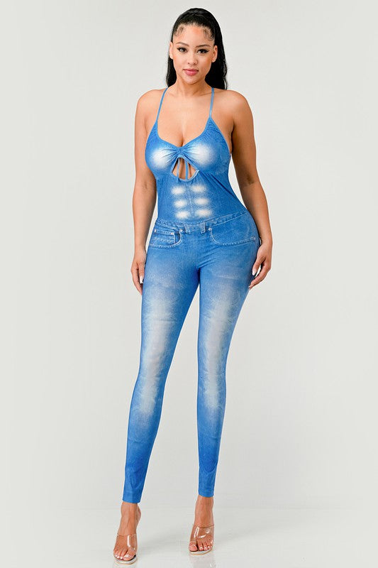 Faded Abs Jumpsuit BLUE by Athina | Fleurcouture