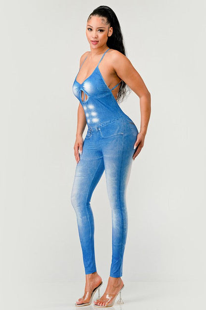 Faded Abs Jumpsuit BLUE by Athina | Fleurcouture