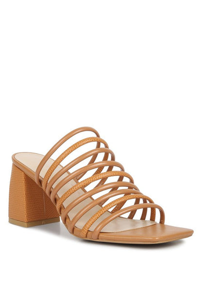 Fairleigh Strappy Slip On Sandals Tan 6 by Rag Company | Fleurcouture