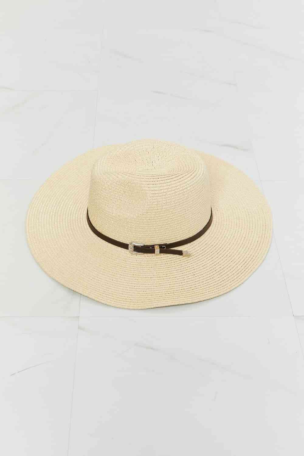 Fame Boho Summer Straw Fedora Hat Ivory One Size by Trendsi | Fleurcouture