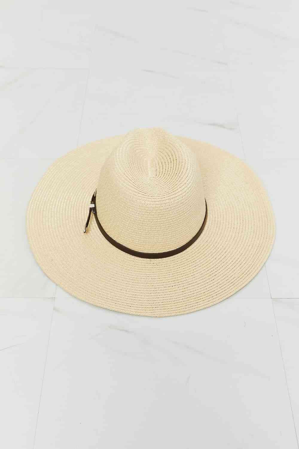 Fame Boho Summer Straw Fedora Hat Ivory One Size by Trendsi | Fleurcouture