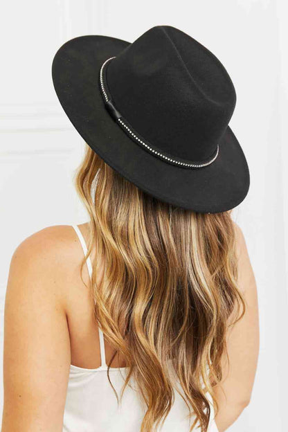 Fame Bring It Back Fedora Hat Black One Size by Trendsi | Fleurcouture