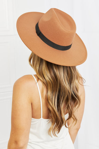 Fame Enjoy The Simple Things Fedora Hat Tan One Size by Trendsi | Fleurcouture