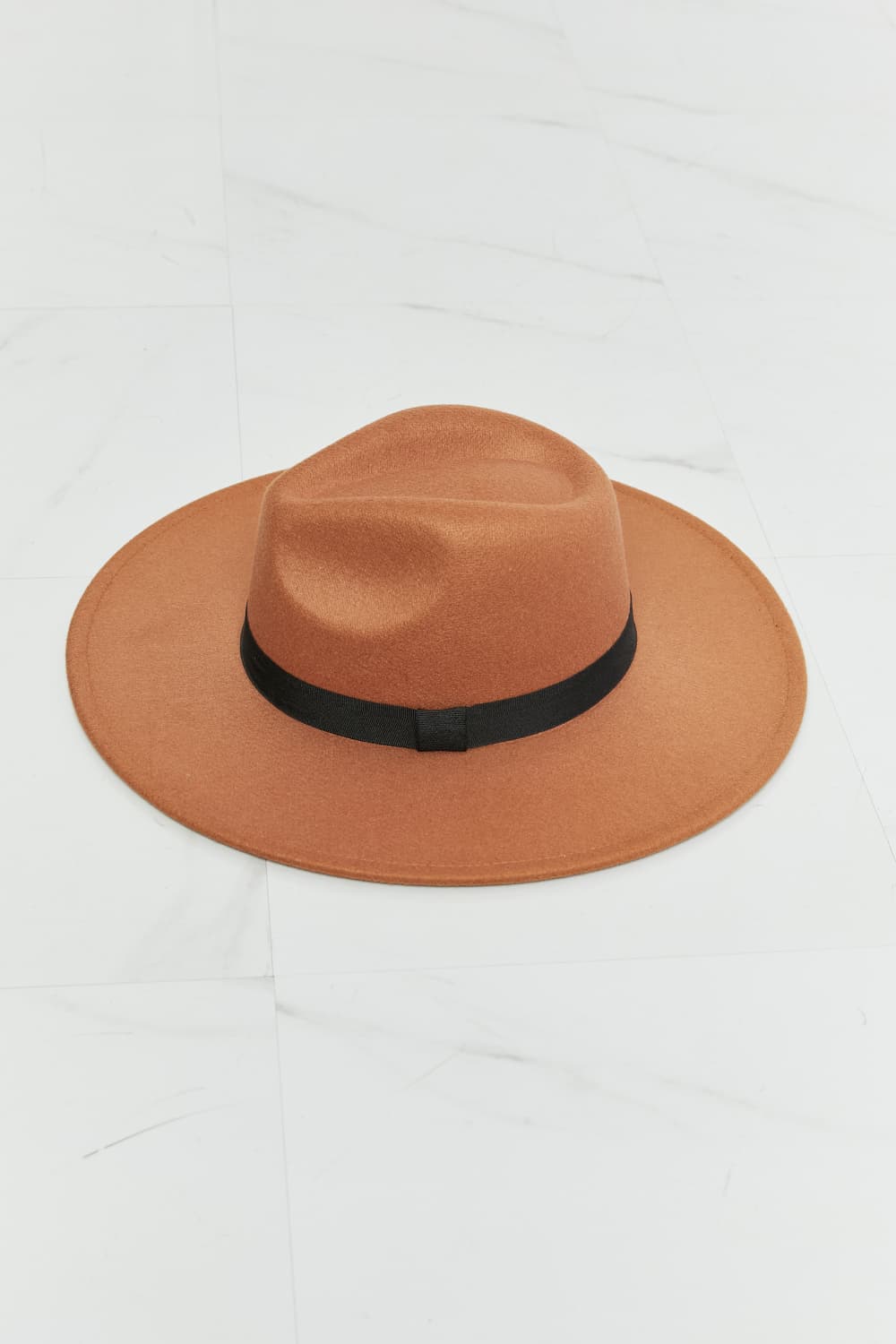 Fame Enjoy The Simple Things Fedora Hat Tan One Size by Trendsi | Fleurcouture