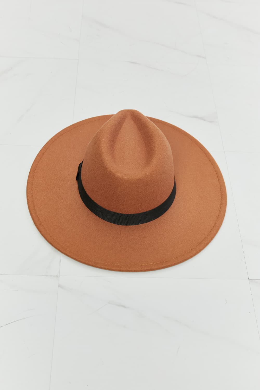 Fame Enjoy The Simple Things Fedora Hat Tan One Size by Trendsi | Fleurcouture