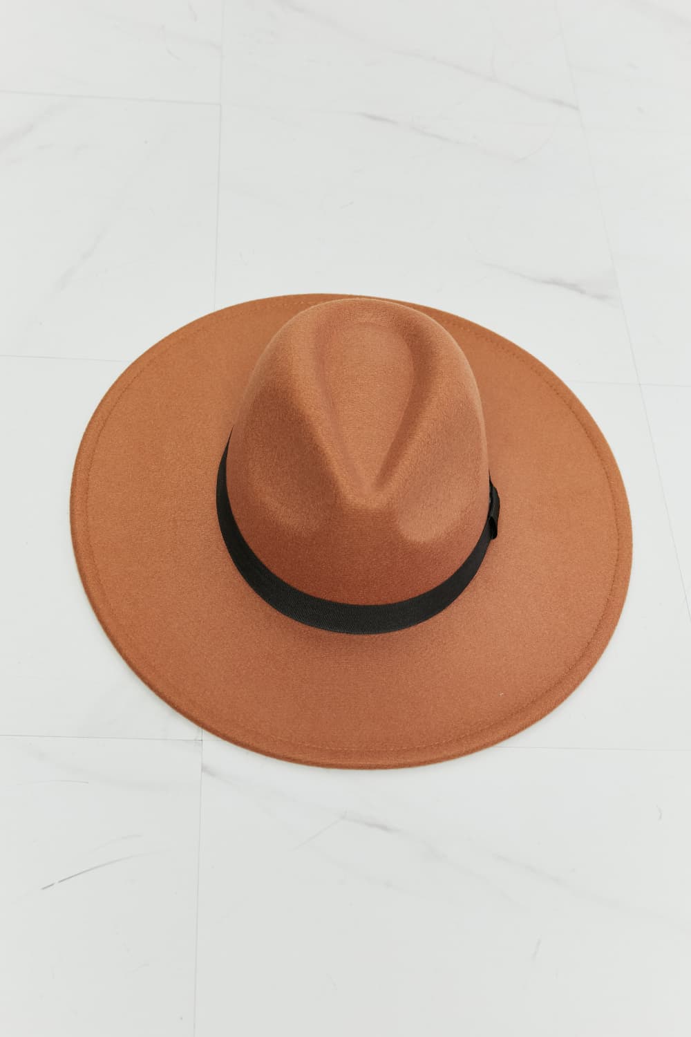 Fame Enjoy The Simple Things Fedora Hat Tan One Size by Trendsi | Fleurcouture