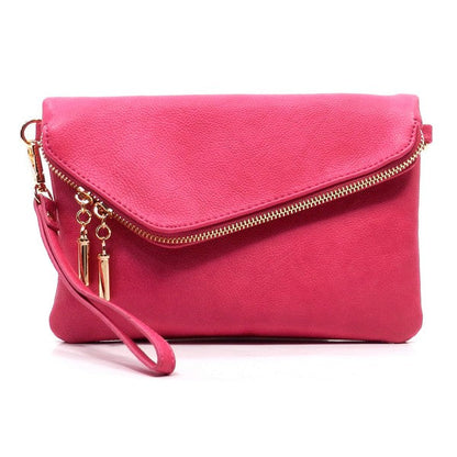 Fashion Envelope Foldover Clutch FUCHSIA one by Fashion World | Fleurcouture