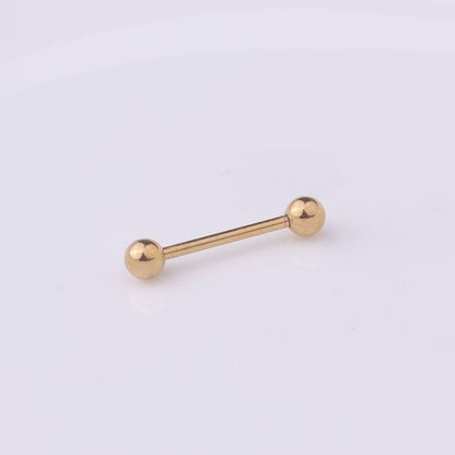 fashion geometric stainless steel plating no inlaid tongue nail Gold 1.6*19 * 6/6mm by Fleurcouture | Fleurcouture