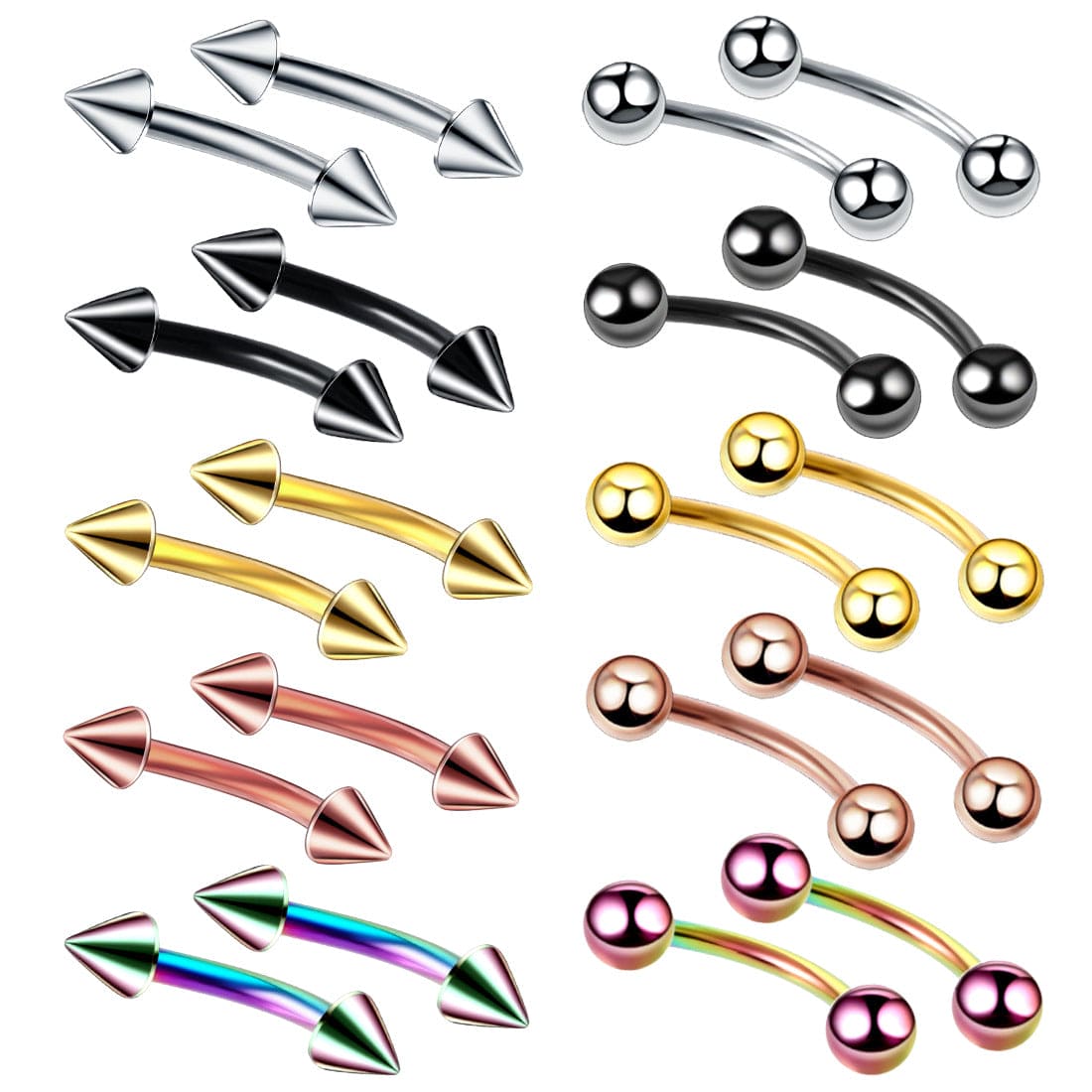 fashion geometric stainless steel polishing eyebrow nails by Fleurcouture | Fleurcouture