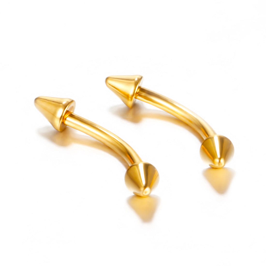 fashion geometric stainless steel polishing eyebrow nails Golden Cone/One Piece 1.2*6+3mm by Fleurcouture | Fleurcouture