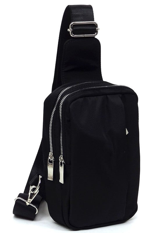 Fashion Nylon Sling Bag Backpack BLACK one by Fashion World | Fleurcouture