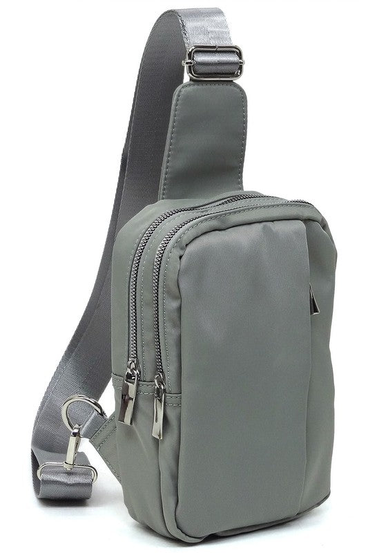 Fashion Nylon Sling Bag Backpack Grey one by Fashion World | Fleurcouture