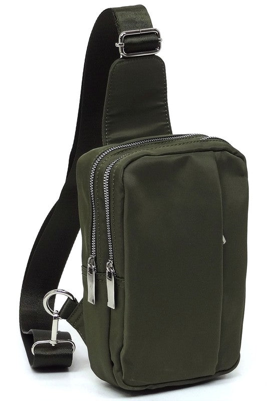 Fashion Nylon Sling Bag Backpack OLIVE one by Fashion World | Fleurcouture