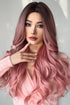 Fashion Wave Synthetic Long Wigs in Pink 26&