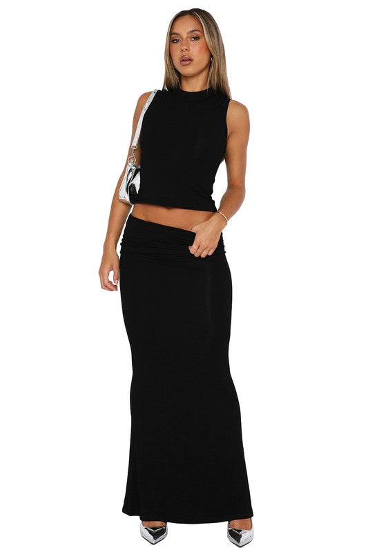 FASHION WOMEN TWO PIECE DRESS SET BLACK S by By Claude | Fleurcouture