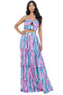 FASHION WOMEN TWO PIECE DRESS SET PINK MULTI S by By Claude | Fleurcouture