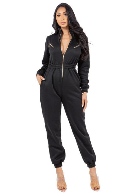 FASHION WOMENS ONE PIECE JUMPSUIT BLACK S by By Claude | Fleurcouture