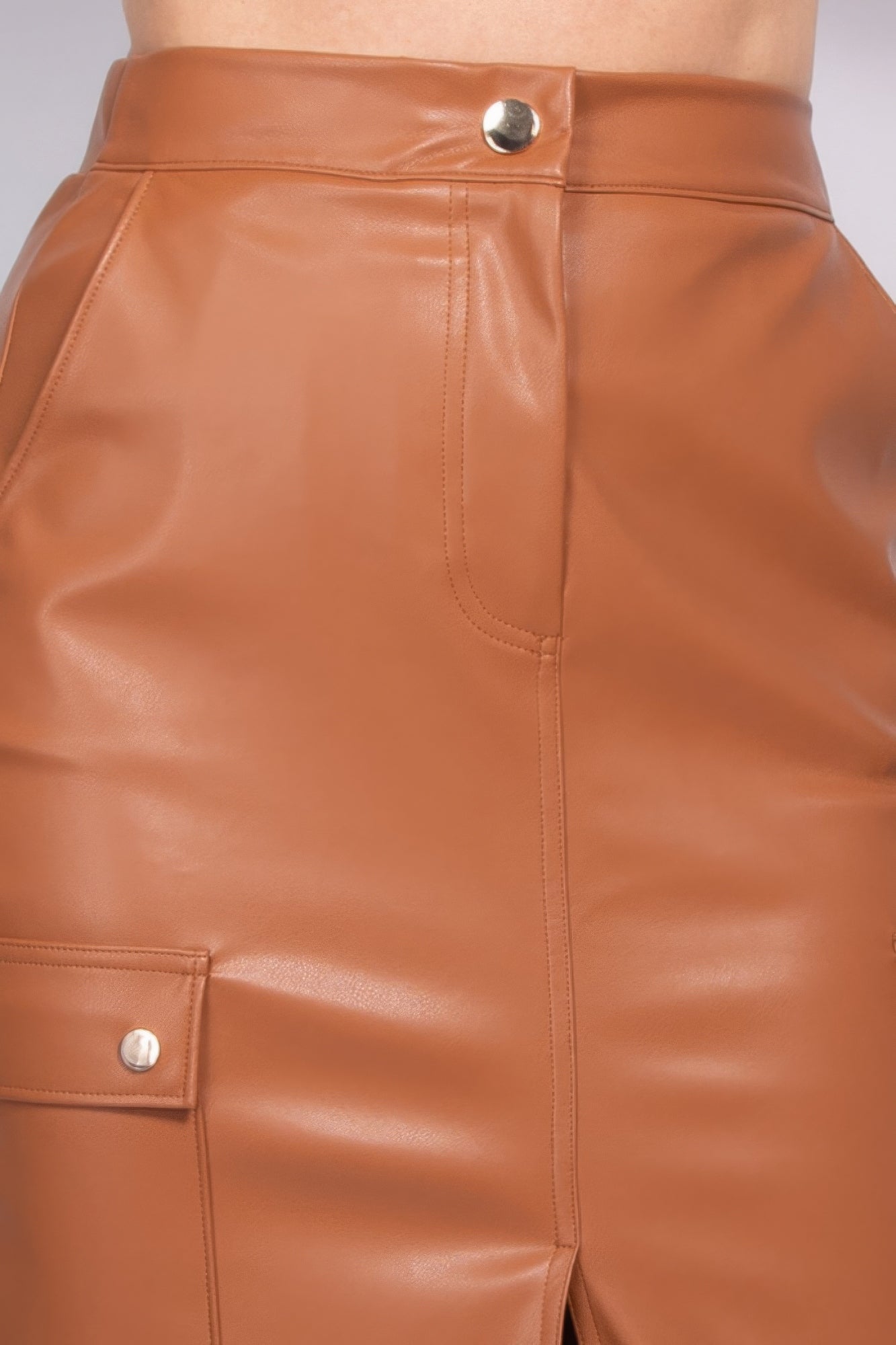 Faux Leather High-rise Cargo Skirt by Fleurcouture | Fleurcouture