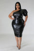 Faux Leather Semi-stretch Dress by Fleurcouture | Fleurcouture