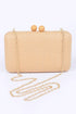Faux Straw Iconic Box Clutch Khaki O/S by Artini Accessories | Fleurcouture