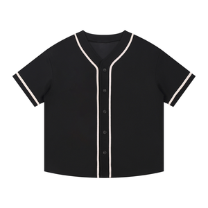Contrast Piped Button-Up Jersey