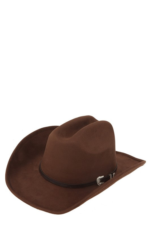 Fedora Hat with Buckle Accent BROWN OS by ICCO ACCESSORIES | Fleurcouture