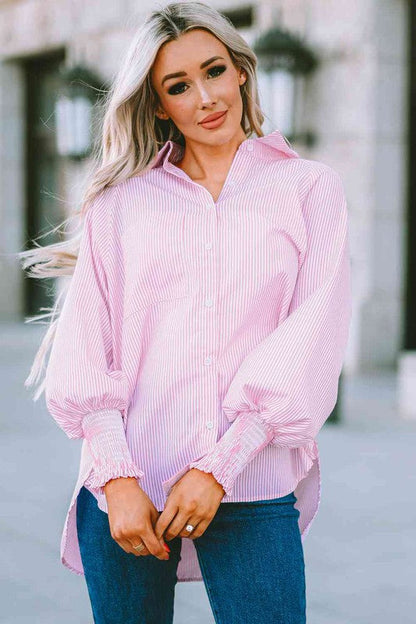 Fernanda Lantern Sleeve Shirt Blush Pink S by ClaudiaG Apparel | Fleurcouture