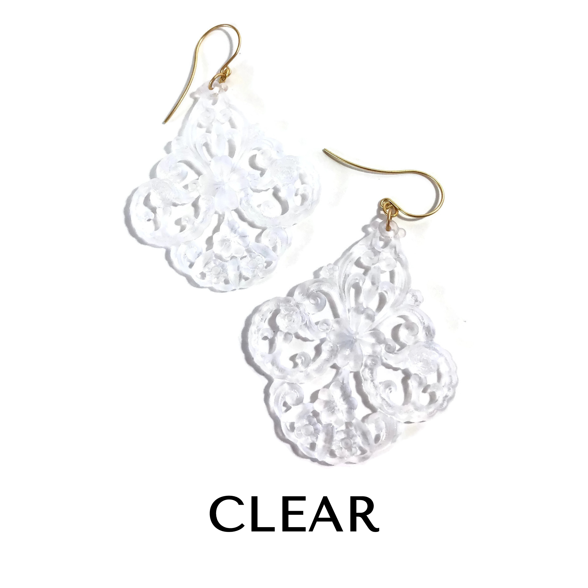 Filigree Chandelier Earrings Clear Filigree Chandelier Earrings by Leetie Lovendale | Fleurcouture