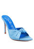 FIRST CRUSH SATIN KNOT HIGH HEELED SANDALS Blue 5 by Rag Company | Fleurcouture