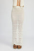 FITTED CROCHET MAXI SKIRT WITH SLIT IVORY S by Emory Park | Fleurcouture