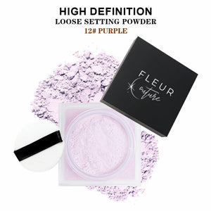 Fleur Couture Purple Loose Setting Powder – Brightening, Dullness Correcting, Smooth Finish