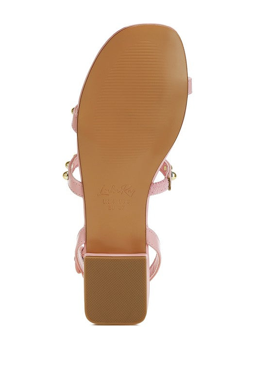 Flippity Studded Ankle Strap Flat Sandals by Rag Company | Fleurcouture