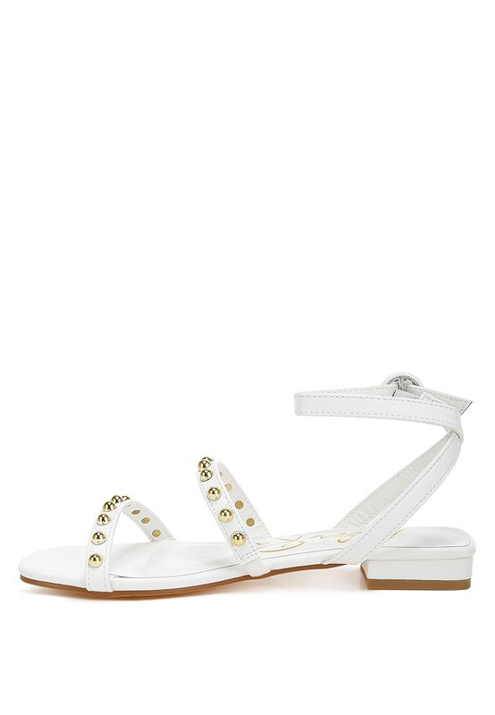 Flippity Studded Ankle Strap Flat Sandals by Rag Company | Fleurcouture