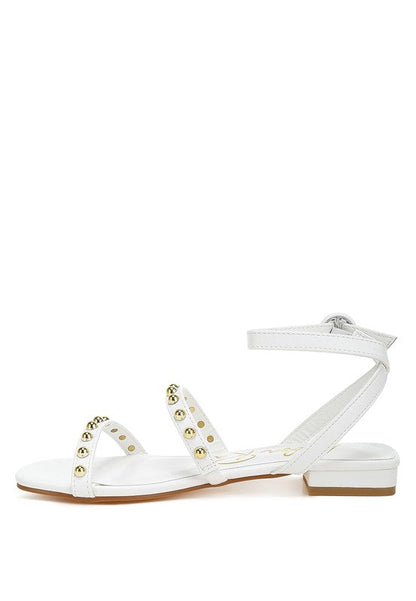 Flippity Studded Ankle Strap Flat Sandals by Rag Company | Fleurcouture