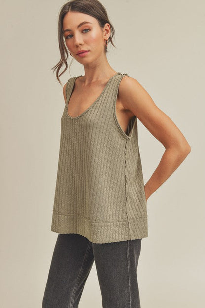 Flora Tank OLIVE S by Aemi + Co | Fleurcouture