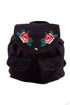 FLORAL EMBROIDERY BACKPACK BLACK/BKBK Os by Bella Chic | Fleurcouture