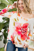 FLORAL ONE SHOULDER TOP Ivory S by e Luna | Fleurcouture