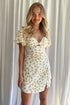 Floral Print Puff Sleeve Mini Dress WHITE XS by One and Only Collective Inc | Fleurcouture