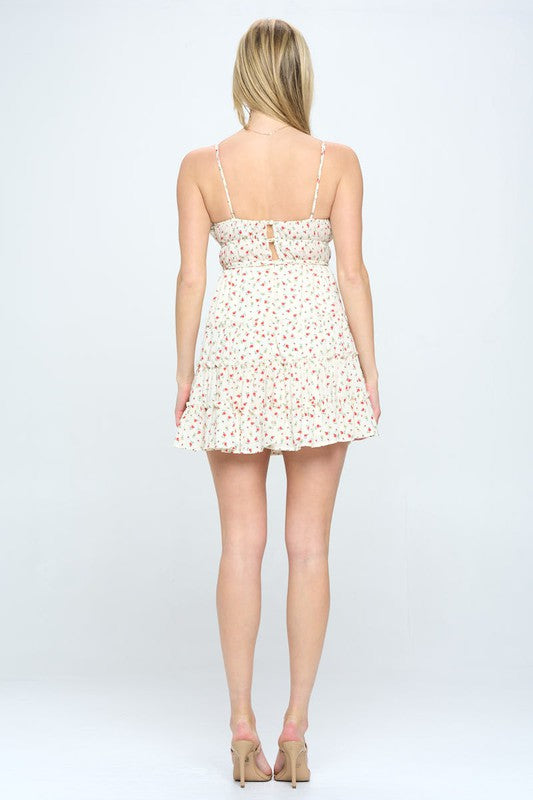 Floral Ruffle Cami Mini Dress by One and Only Collective Inc | Fleurcouture