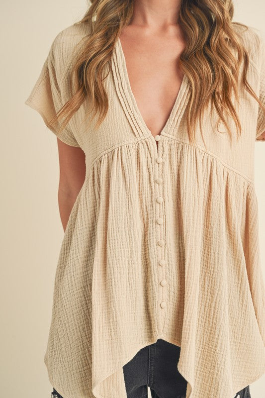 Florise Button Down Blouse S by Aemi + Co | Fleurcouture